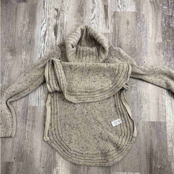 Cynthia Rowley Wool Blend Chunky Knit Sweater Women’s Medium Beige Speckled - Picture 3 of 11